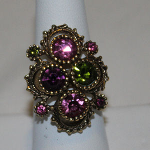 Vintage Sarah Coventry Austrian Lights  Ring